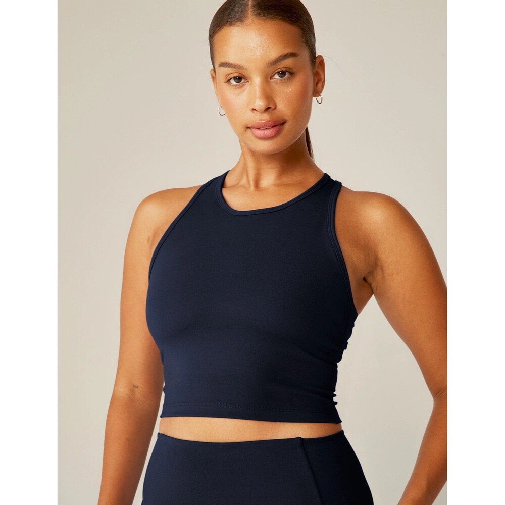 BEYOND YOGA Black PowerBeyond Strive Cropped Tank Shelf Bra Sz XXS